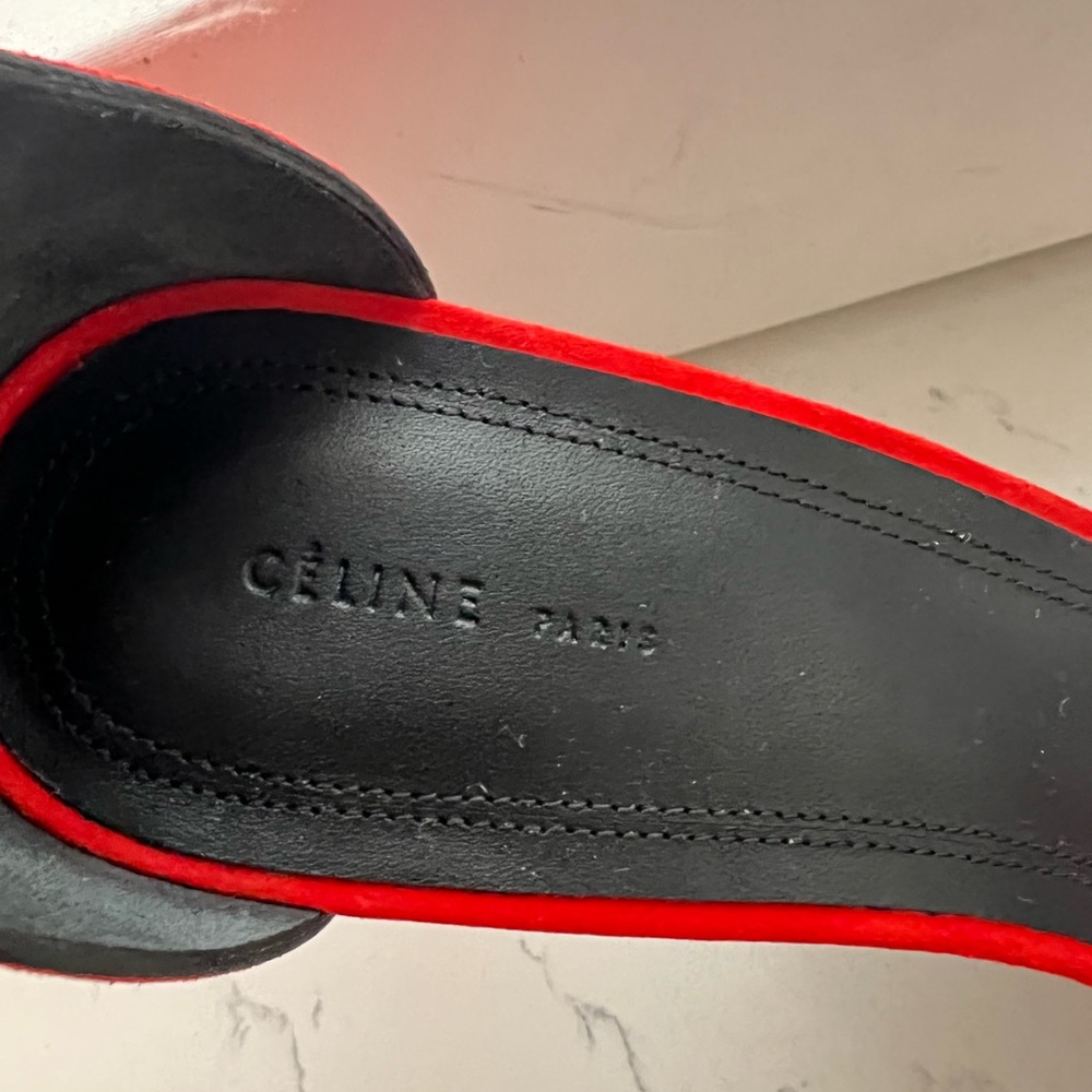 ❌ SOLD - Celine NWB bright red/orange heels Phoebe Philo era - Picture 7 of 9